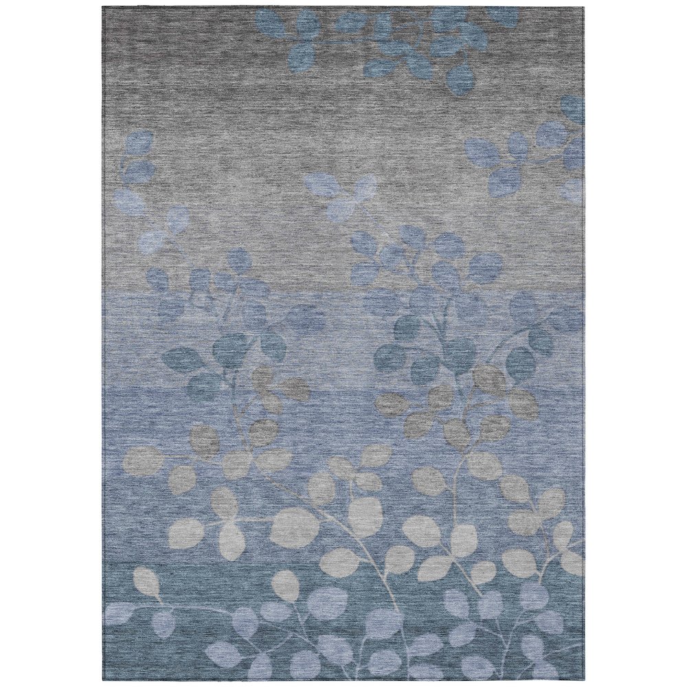 Machine Washable Indoor/Outdoor Chantille Denim 8' x 10' Rug. Picture 1