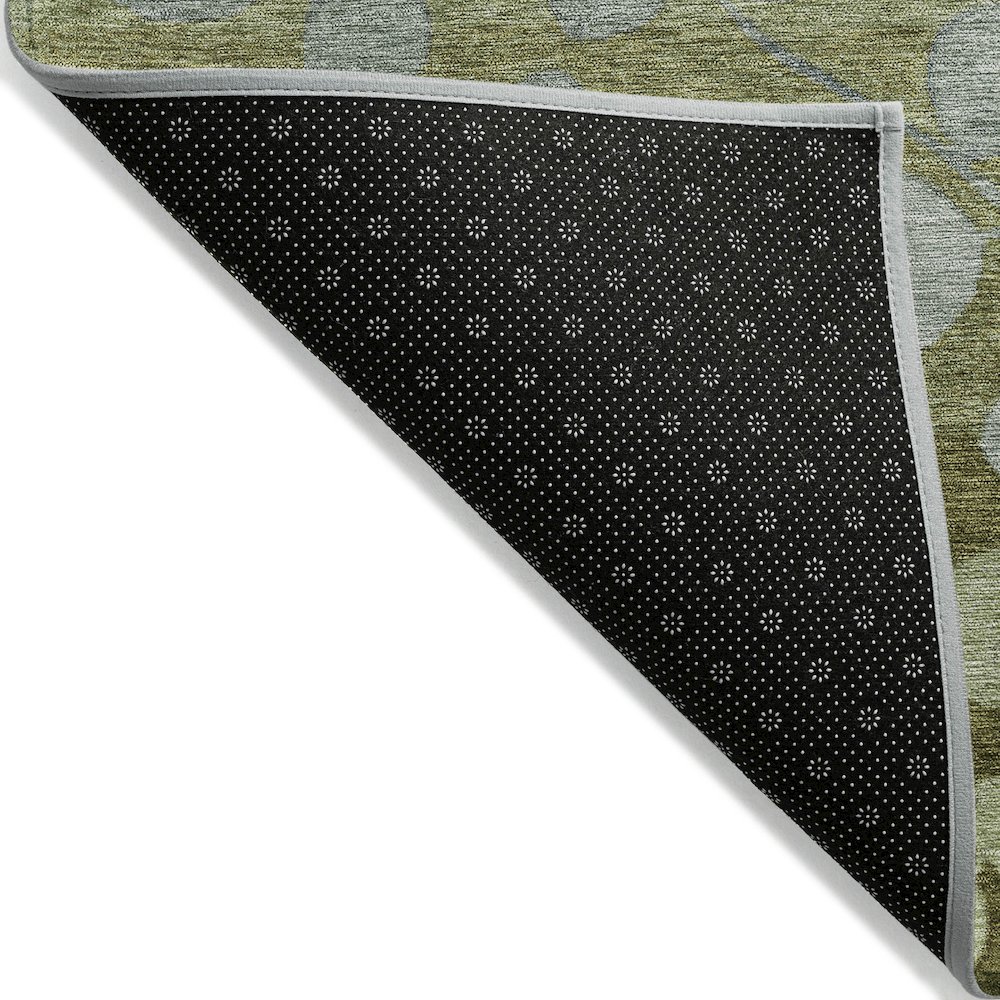 Machine Washable Indoor/Outdoor Chantille Olive 3' x 5' Rug. Picture 2
