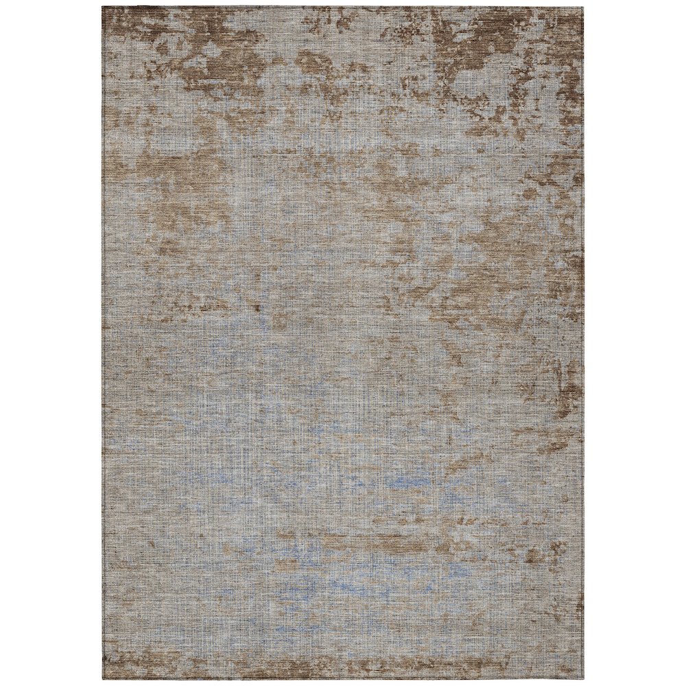 Machine Washable Indoor/Outdoor Chantille Taupe 8' x 10' Rug. Picture 1