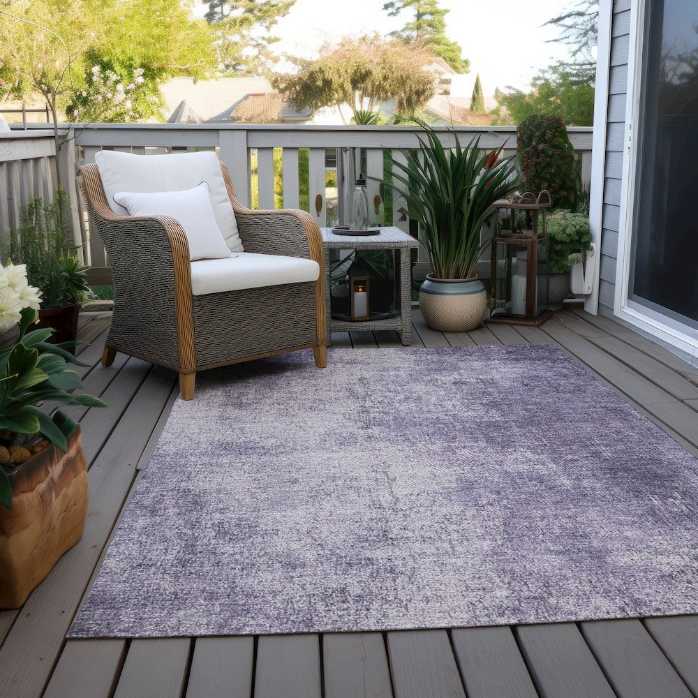 Machine Washable Indoor/Outdoor Chantille Lavender 8' x 10' Rug. Picture 7