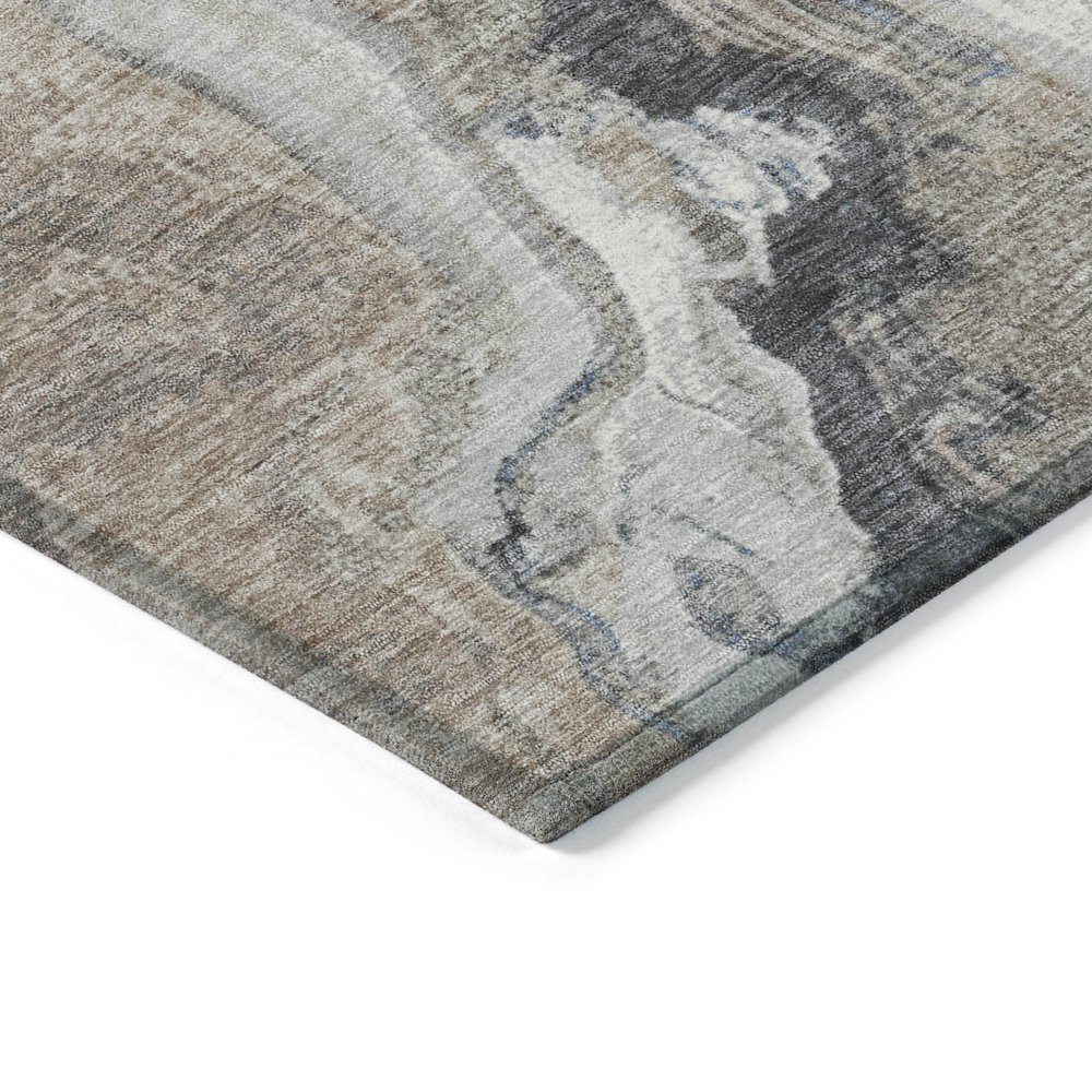 Machine Washable Indoor/Outdoor Chantille Taupe 3' x 5' Rug. Picture 3