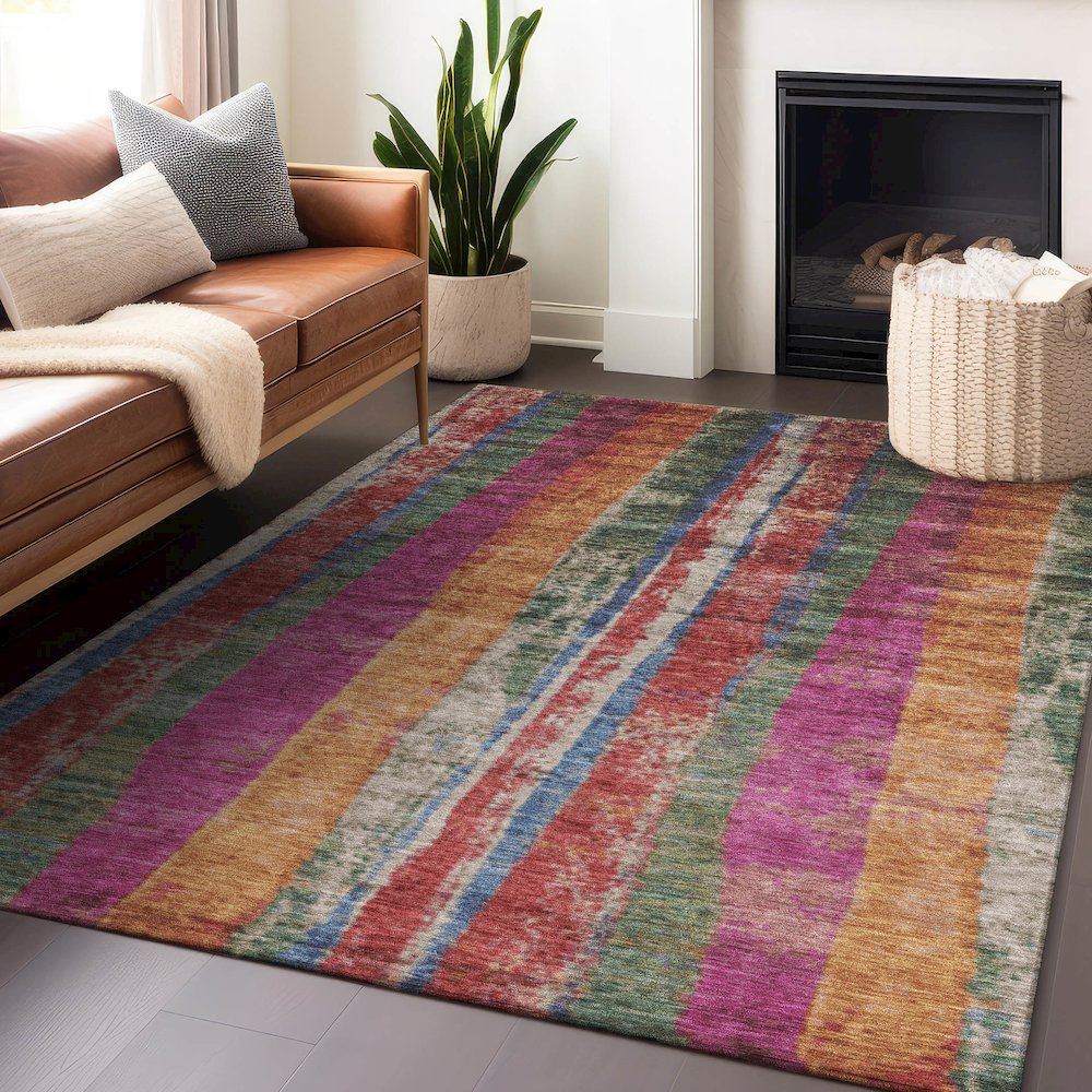 Machine Washable Indoor/Outdoor Chantille Putty 8' x 10' Rug. Picture 5