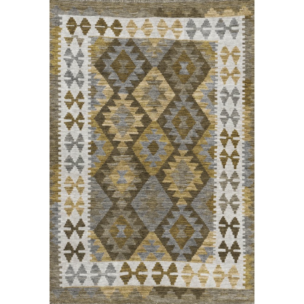 Machine Washable Indoor/Outdoor Chantille Brown 8' x 10' Rug. Picture 1
