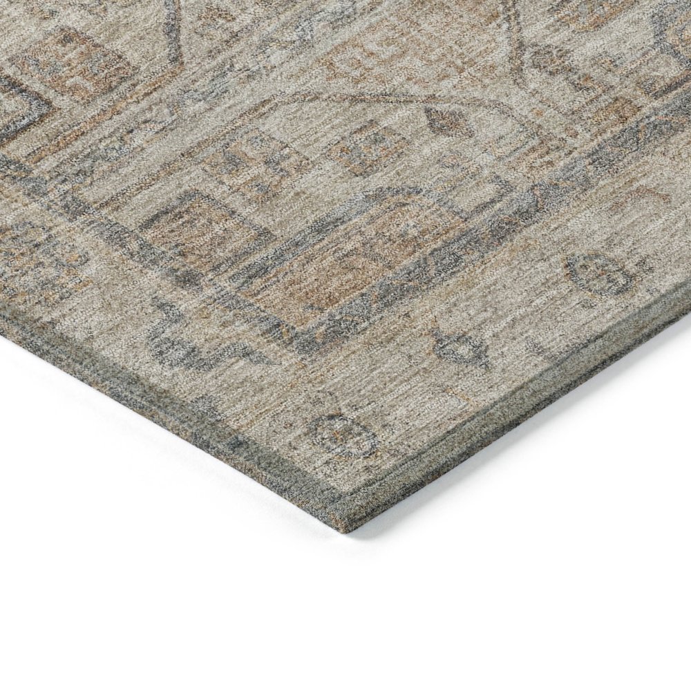 Machine Washable Indoor/Outdoor Chantille Beige 3' x 5' Rug. Picture 3