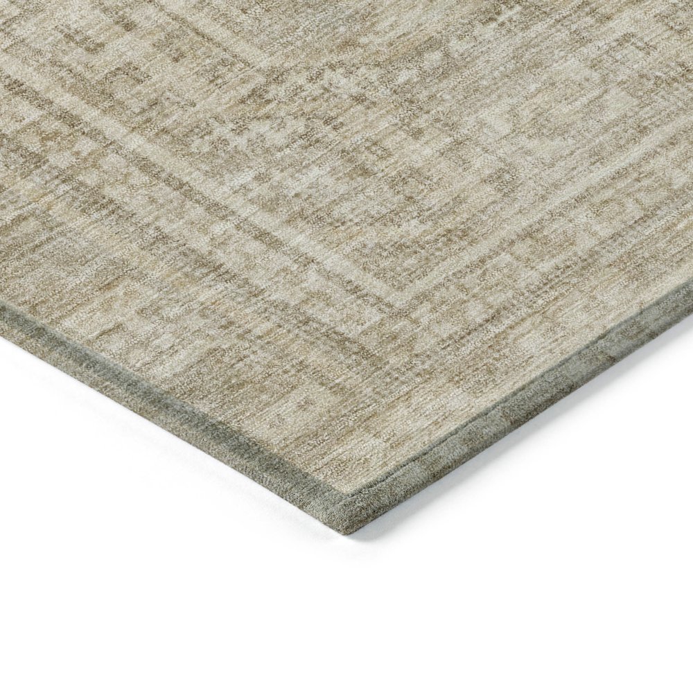 Machine Washable Indoor/Outdoor Chantille Beige 3' x 5' Rug. Picture 3