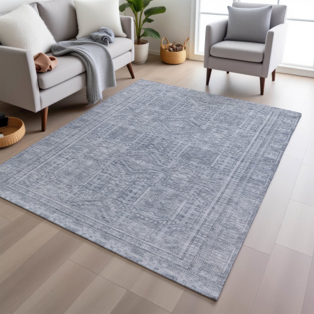 Machine Washable Indoor/Outdoor Chantille Sky 8' x 10' Rug. Picture 5