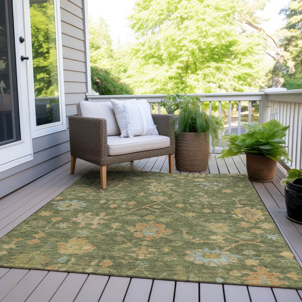 Machine Washable Indoor/Outdoor Chantille Fern 8' x 10' Rug. Picture 8