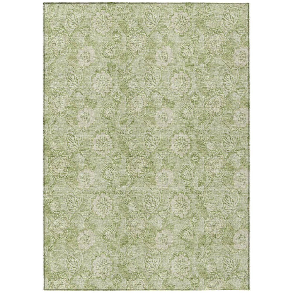 Machine Washable Indoor/Outdoor Chantille Sage 8' x 10' Rug. Picture 1
