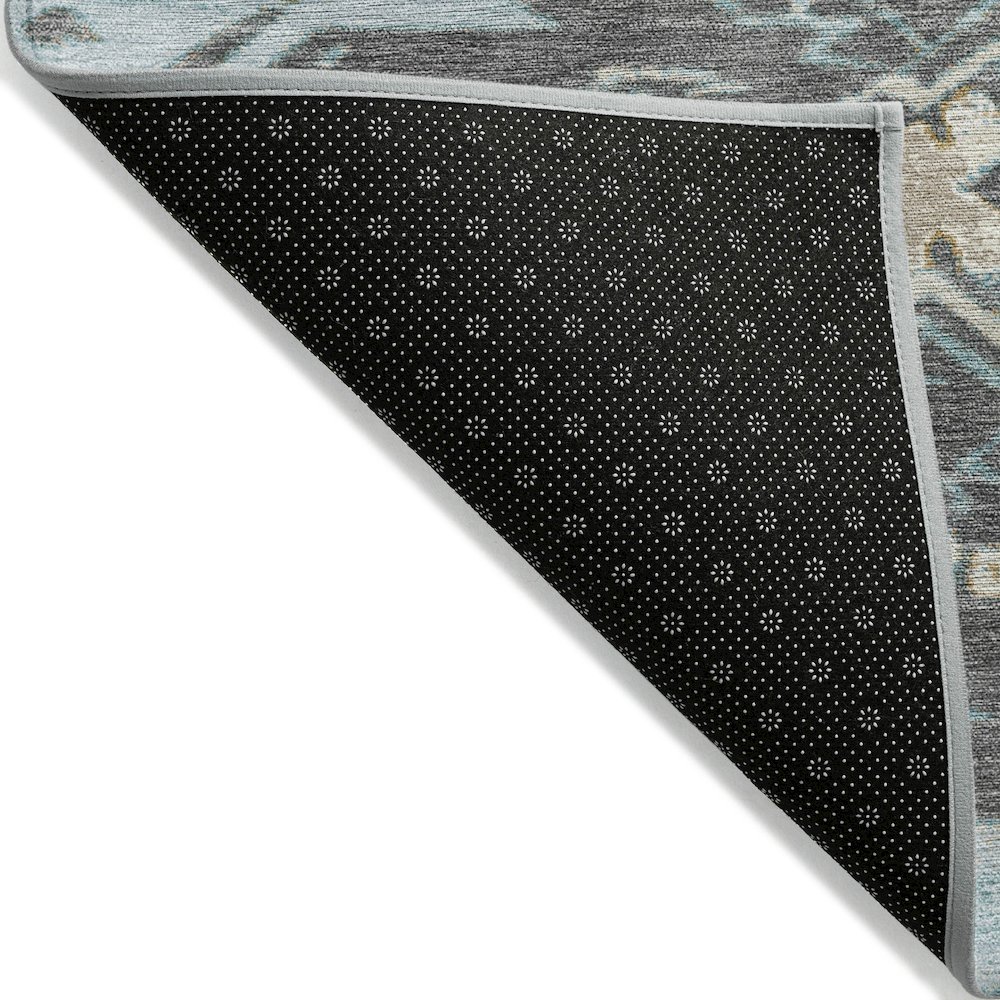 Machine Washable Indoor/Outdoor Chantille Teal 3' x 5' Rug. Picture 2