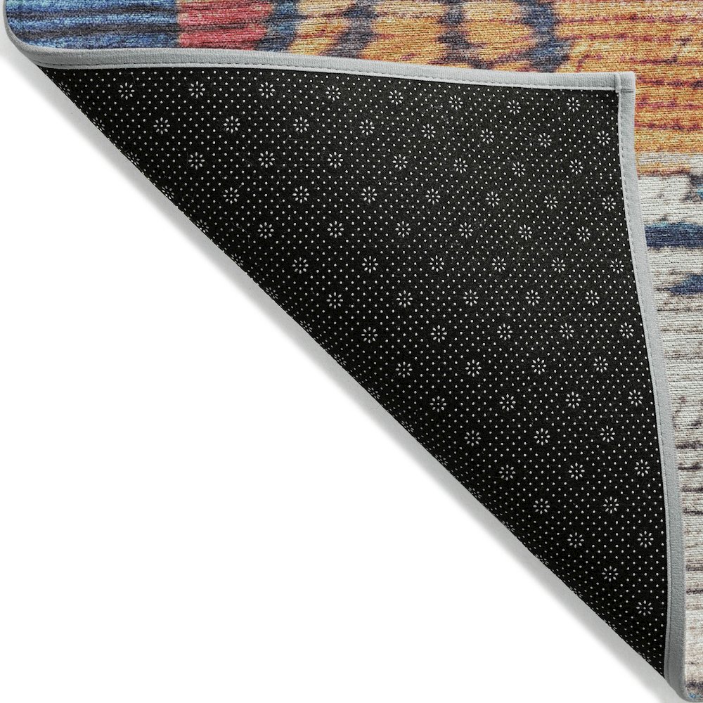 Machine Washable Indoor/Outdoor Chantille Navy 3' x 5' Rug. Picture 2