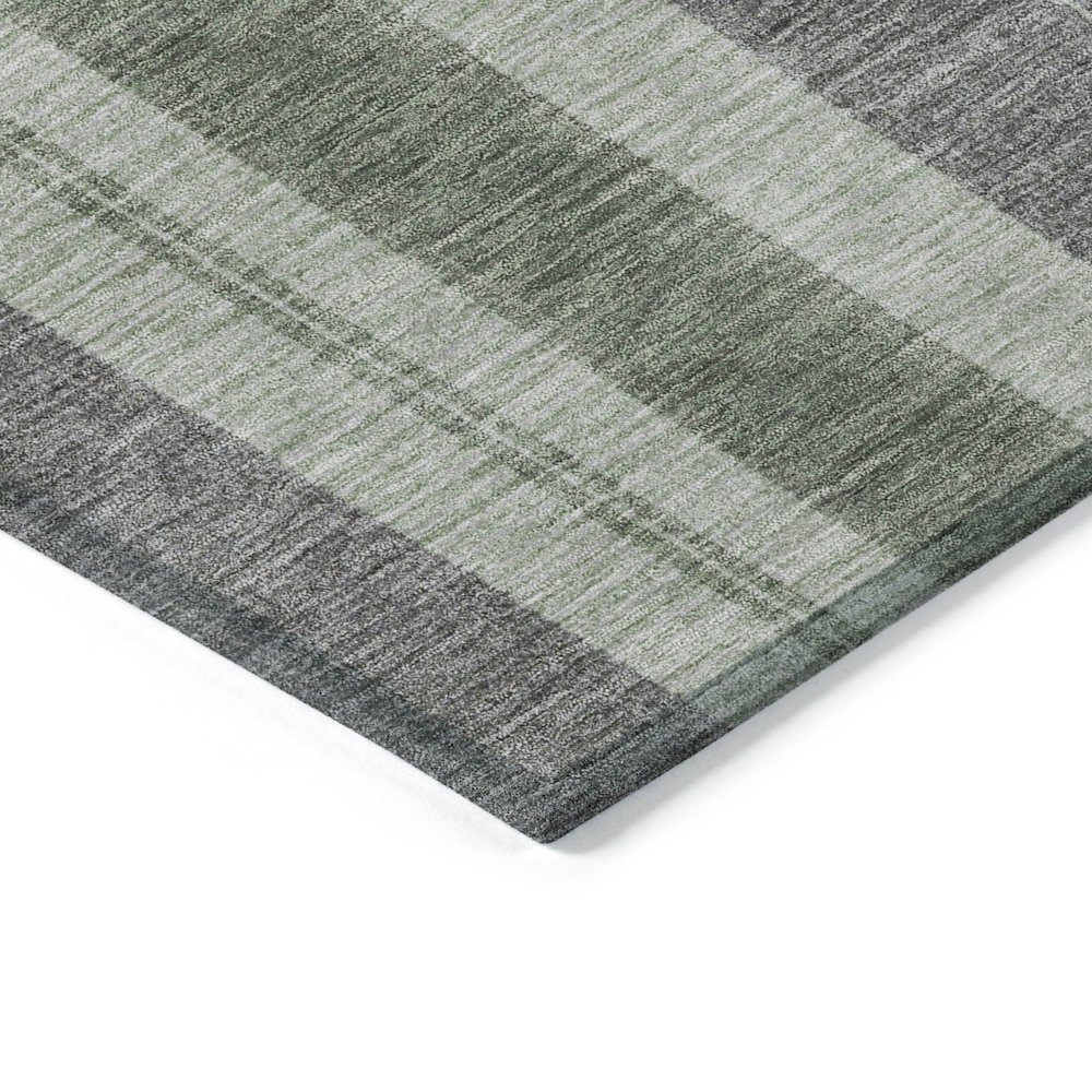 Machine Washable Indoor/Outdoor Chantille Green 3' x 5' Rug. Picture 3