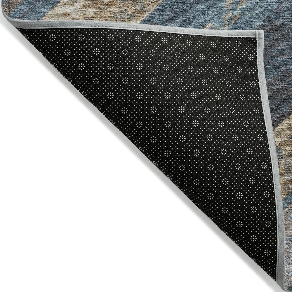Machine Washable Indoor/Outdoor Chantille Navy 3' x 5' Rug. Picture 2