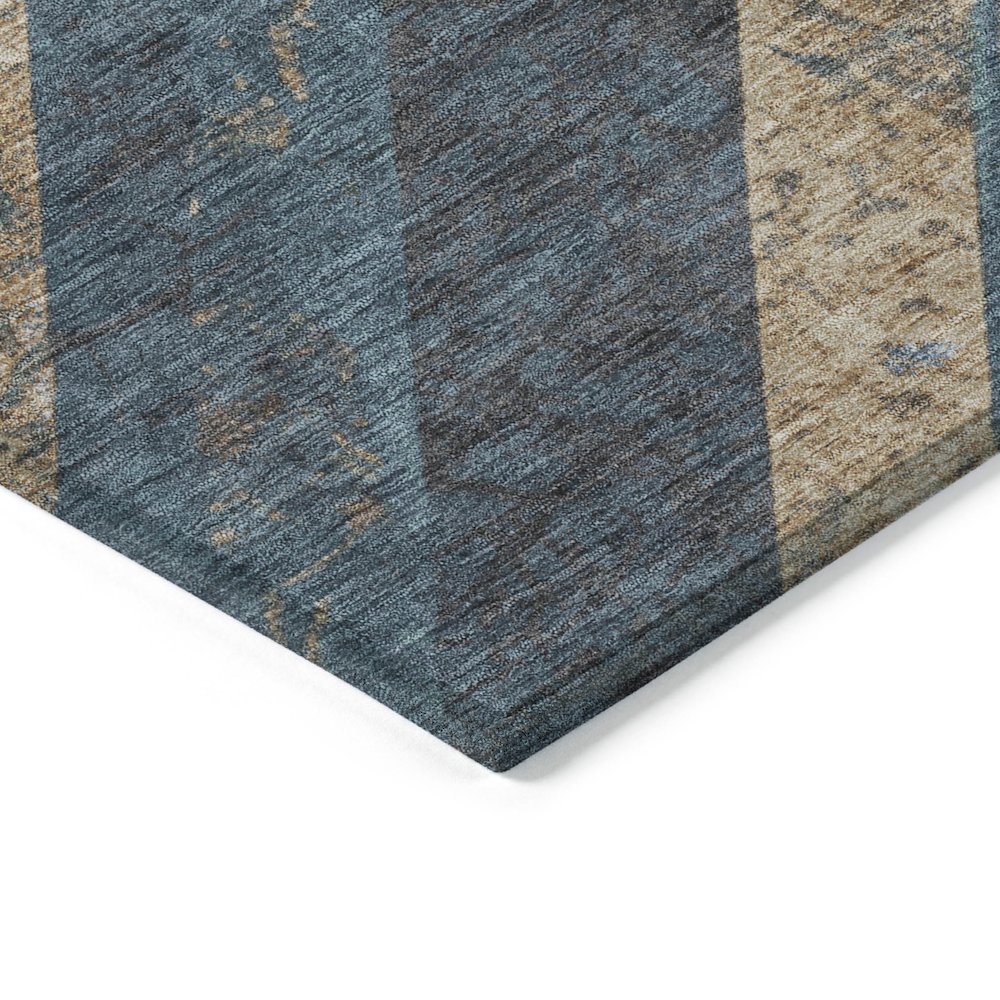 Machine Washable Indoor/Outdoor Chantille Navy 3' x 5' Rug. Picture 3