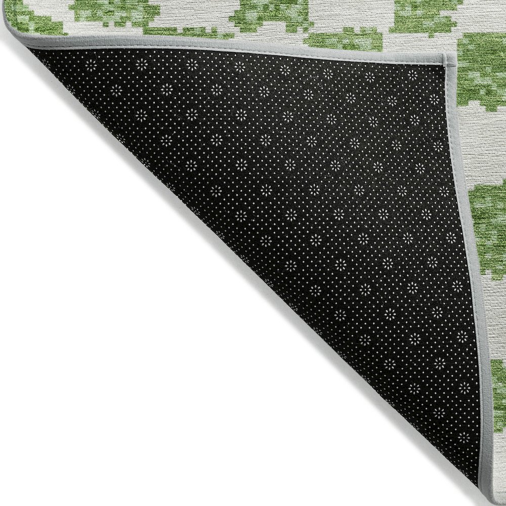 Machine Washable Indoor/Outdoor Chantille Green 3' x 5' Rug. Picture 2