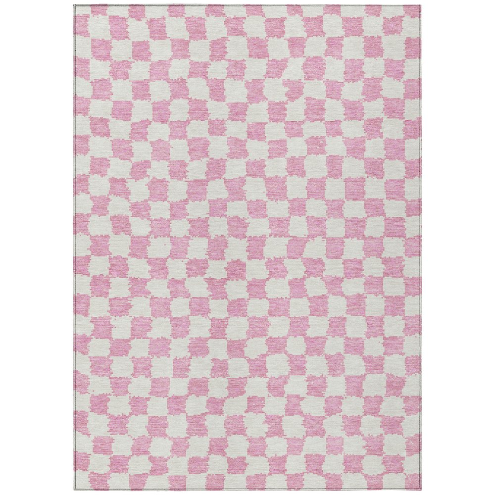 Machine Washable Indoor/Outdoor Chantille Pink 8' x 10' Rug. Picture 1