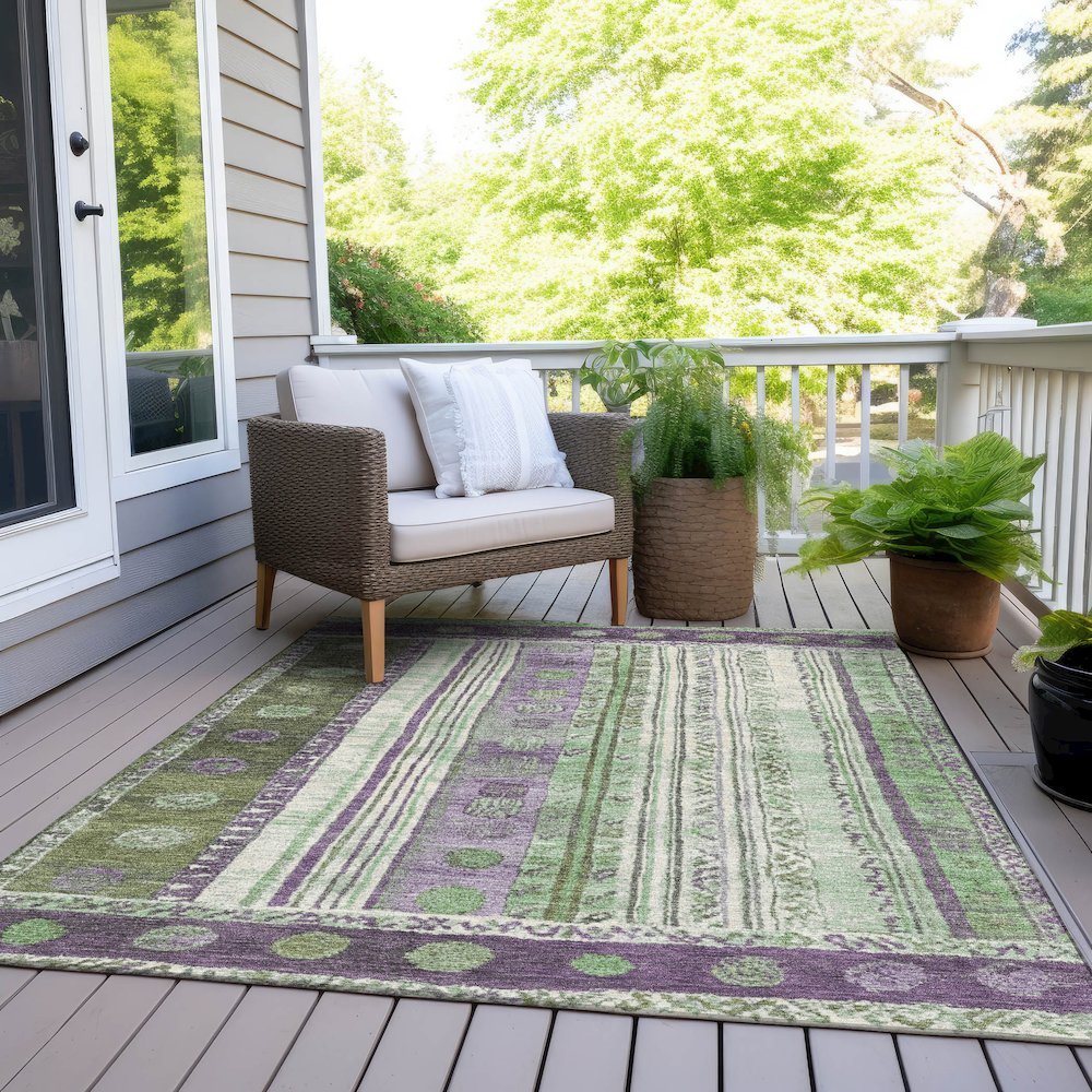 Machine Washable Indoor/Outdoor Chantille Purple 8' x 10' Rug. Picture 8