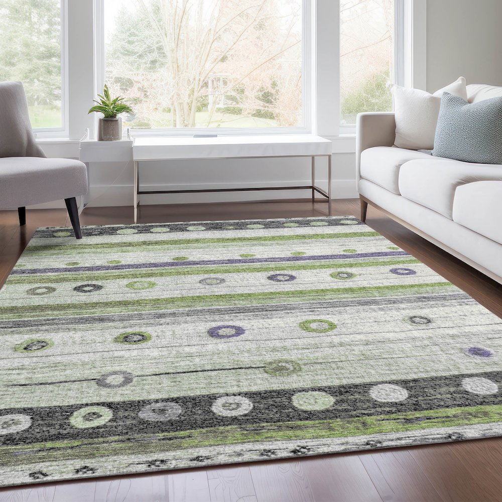 Machine Washable Indoor/Outdoor Chantille Aloe 8' x 10' Rug. Picture 6