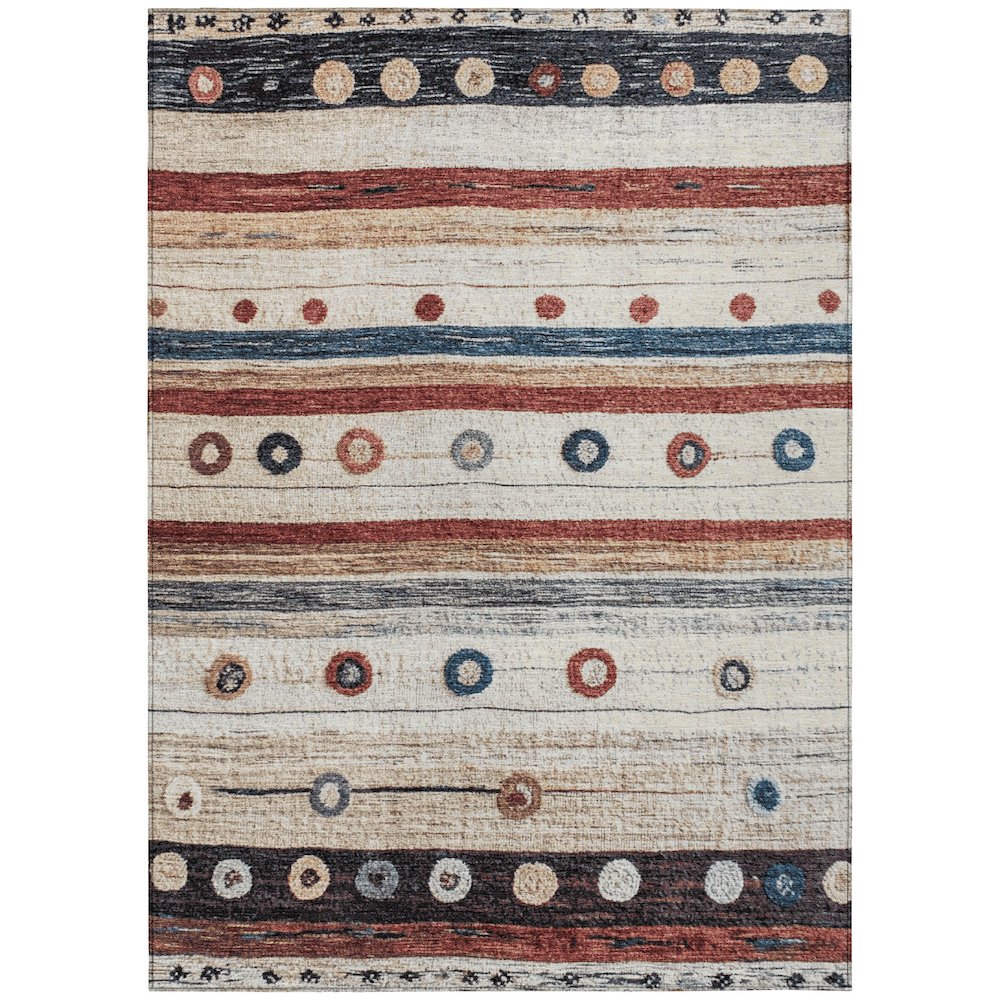 Machine Washable Indoor/Outdoor Chantille Beige 8' x 10' Rug. Picture 1