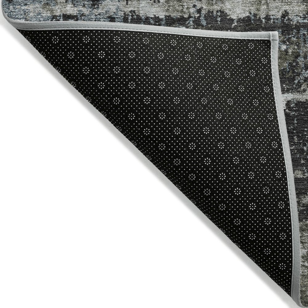 Machine Washable Indoor/Outdoor Chantille Charcoal 3' x 5' Rug. Picture 2