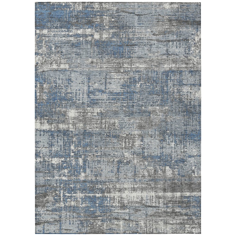 Machine Washable Indoor/Outdoor Chantille Denim 8' x 10' Rug. Picture 1