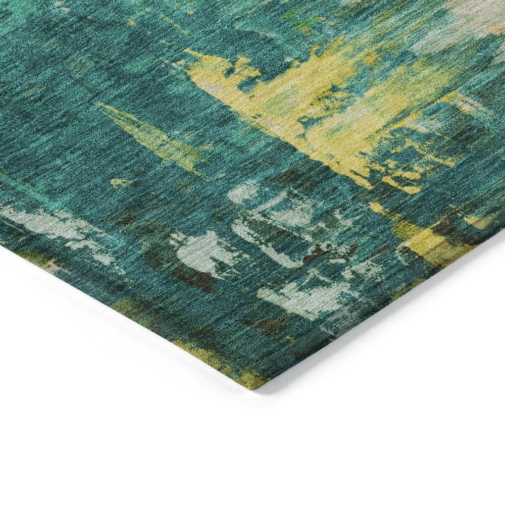 Machine Washable Indoor/Outdoor Chantille Green 3' x 5' Rug. Picture 3
