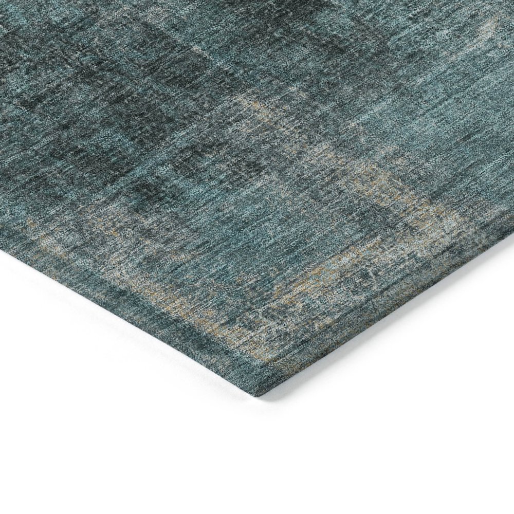Machine Washable Indoor/Outdoor Chantille Teal 3' x 5' Rug. Picture 3