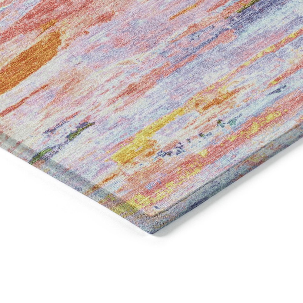 Machine Washable Indoor/Outdoor Chantille Coral 3' x 5' Rug. Picture 3