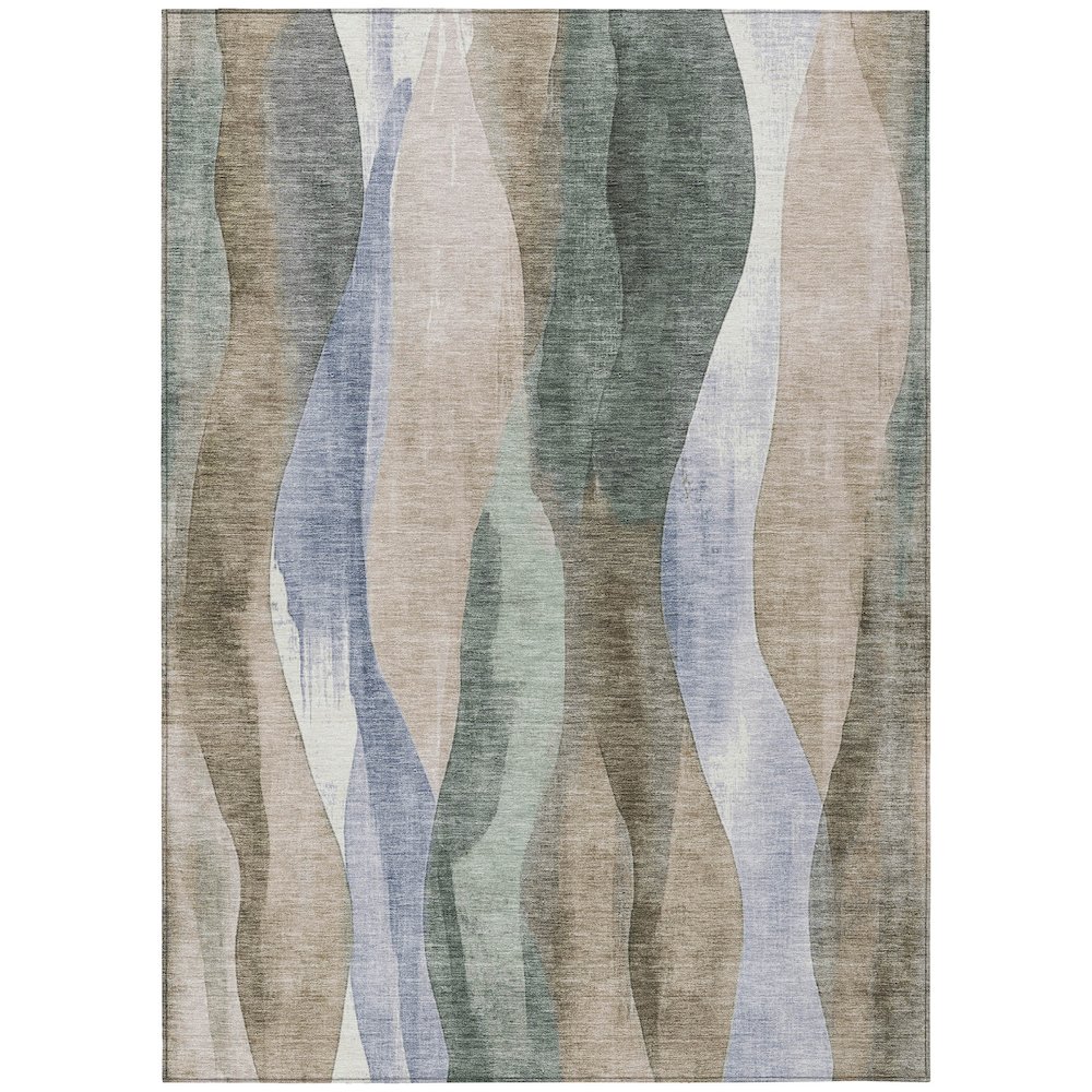 Machine Washable Indoor/Outdoor Chantille Beige 8' x 10' Rug. Picture 1