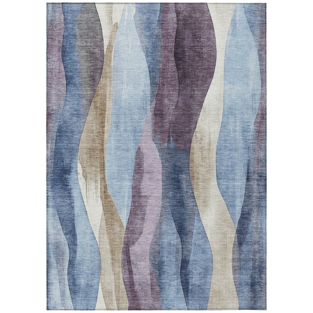 Machine Washable Indoor/Outdoor Chantille Denim 8' x 10' Rug. Picture 1