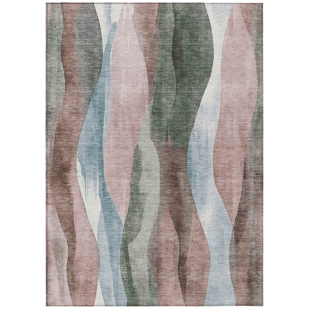 Machine Washable Indoor/Outdoor Chantille Salmon 8' x 10' Rug. Picture 1