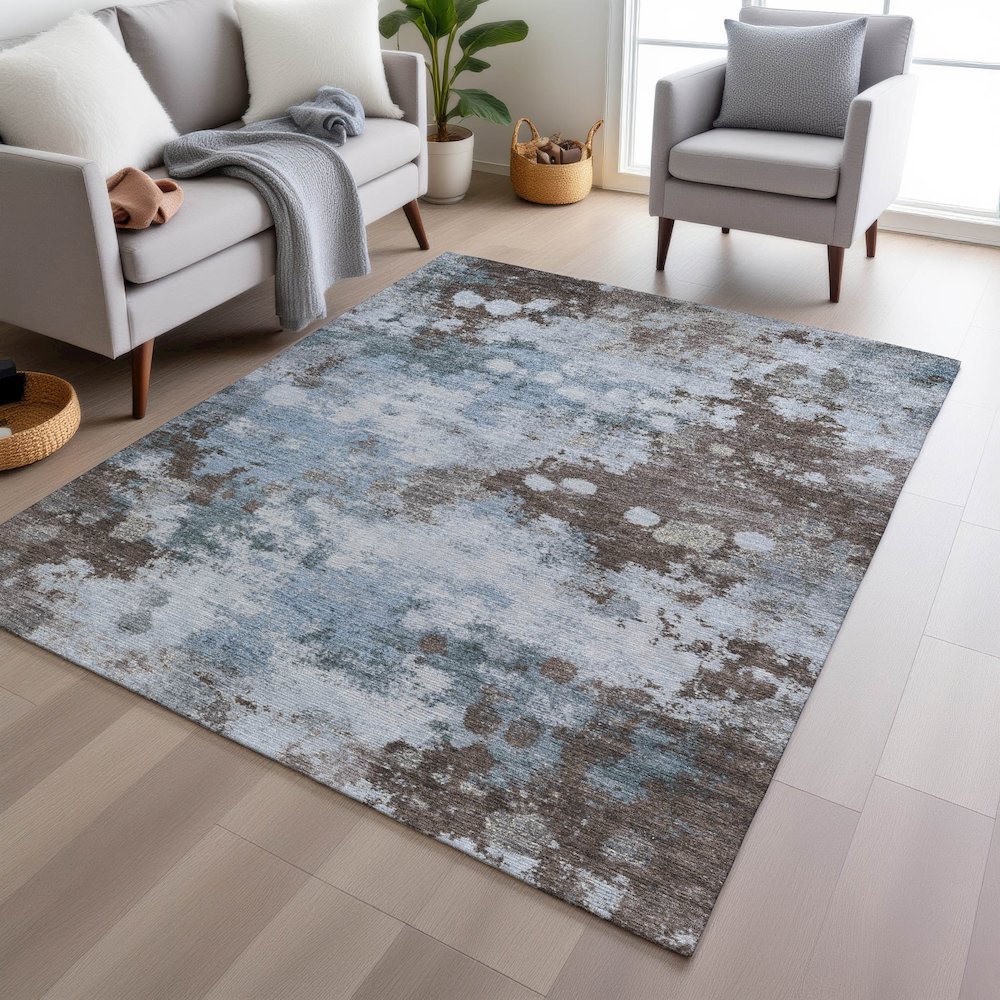 Machine Washable Indoor/Outdoor Chantille Sky 8' x 10' Rug. Picture 5