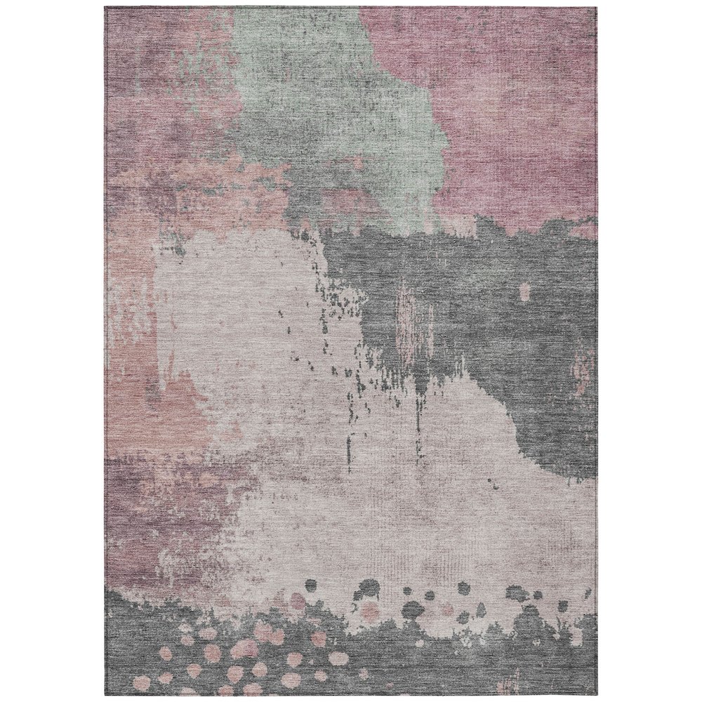 Machine Washable Indoor/Outdoor Chantille Blush 8' x 10' Rug. Picture 1