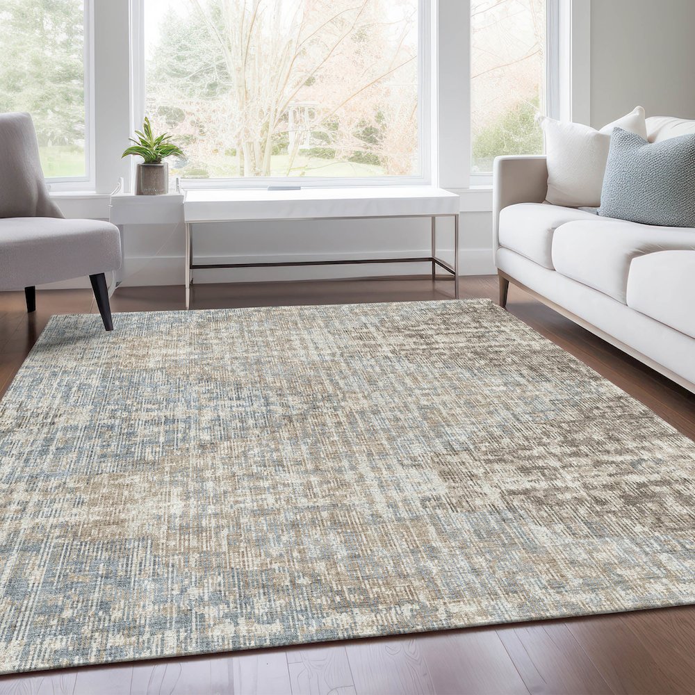 Machine Washable Indoor/Outdoor Chantille Putty 8' x 10' Rug. Picture 6