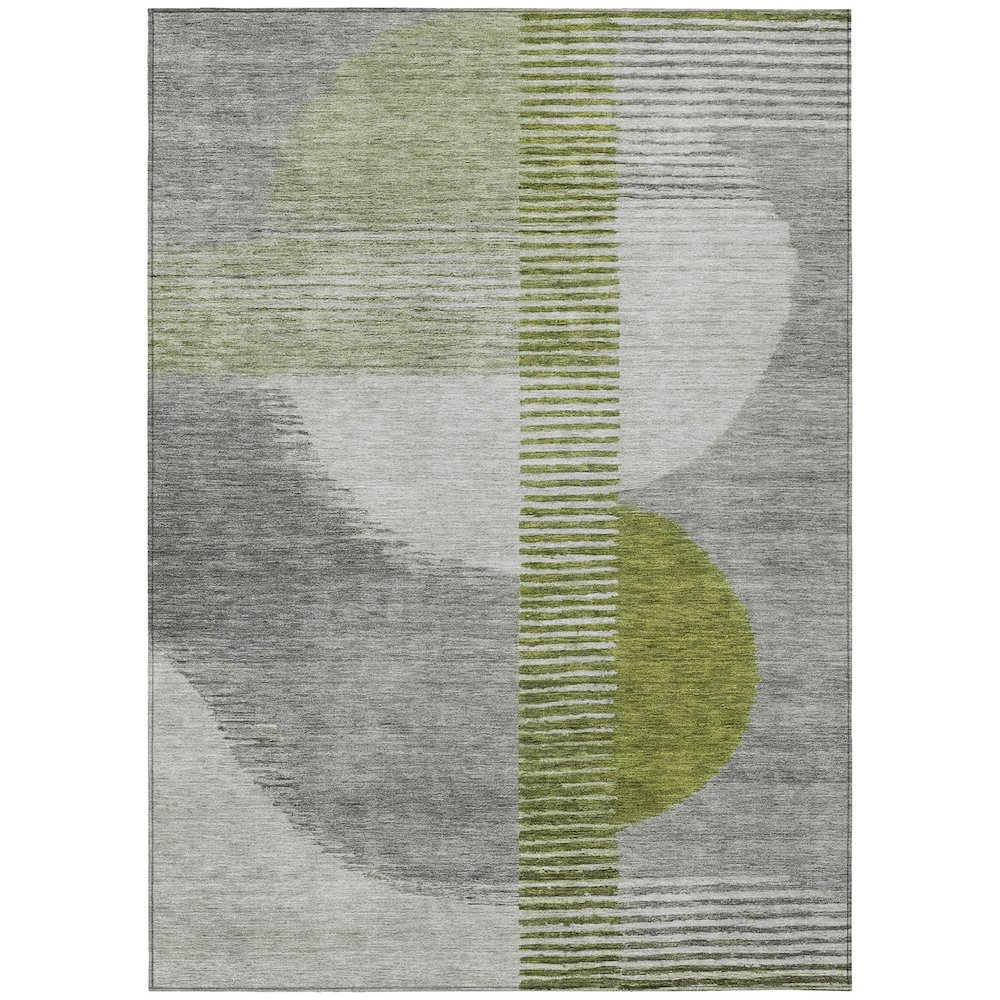 Machine Washable Indoor/Outdoor Chantille Olive 8' x 10' Rug. Picture 1