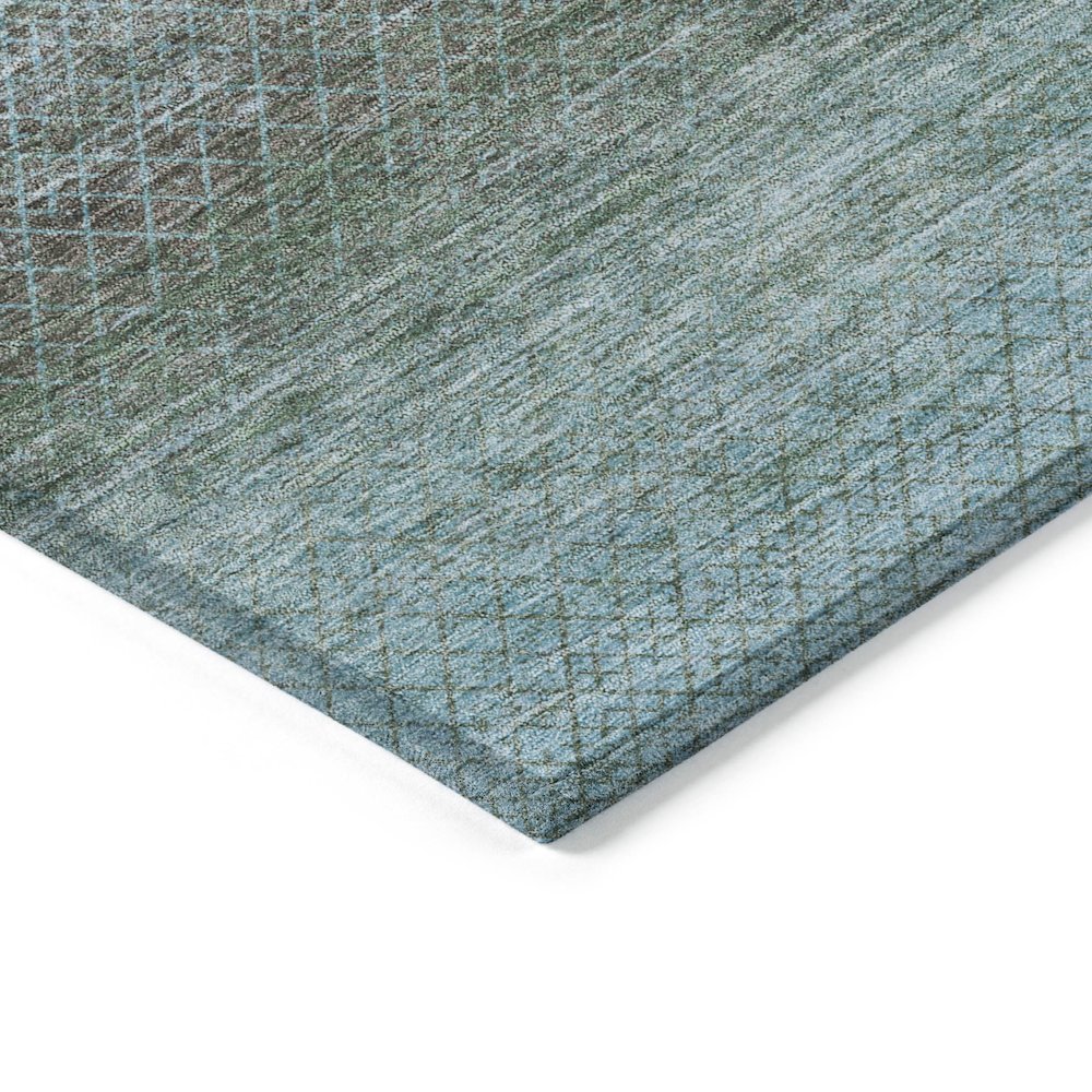 Machine Washable Indoor/Outdoor Chantille Teal 3' x 5' Rug. Picture 3