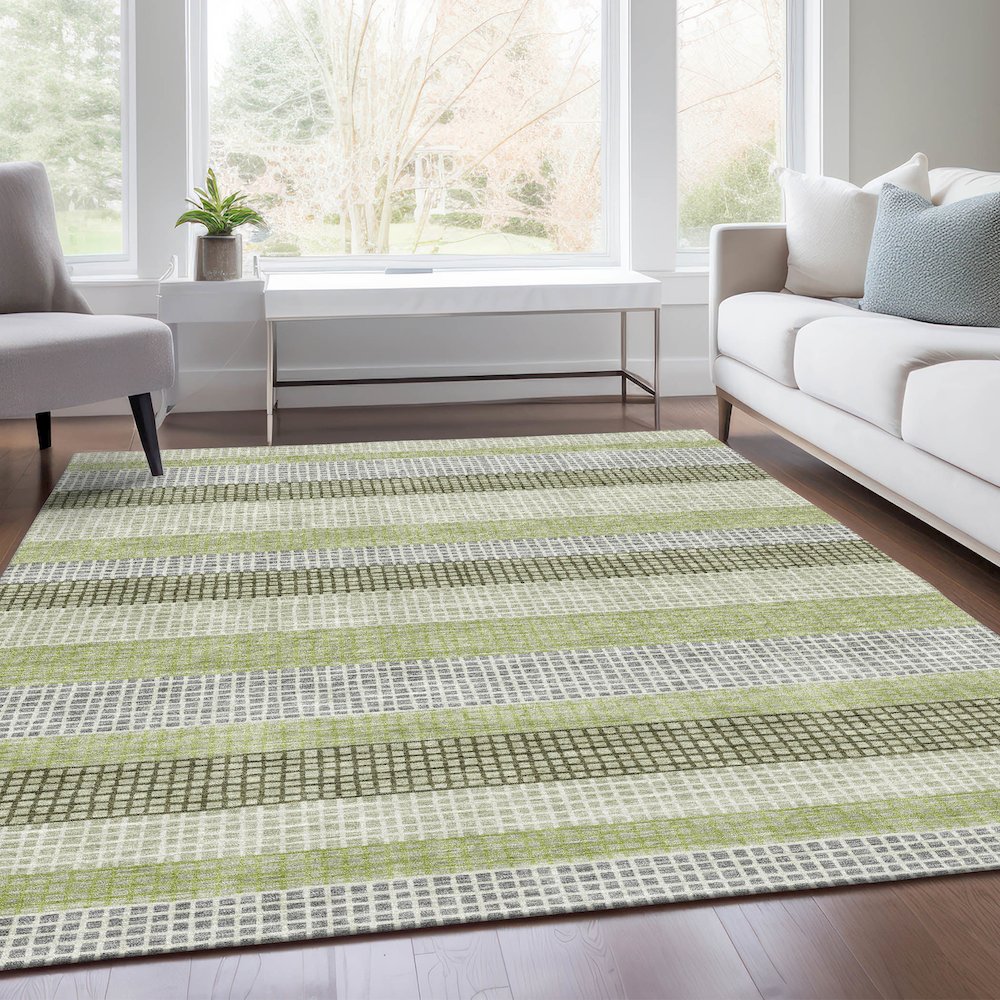 Machine Washable Indoor/Outdoor Chantille Aloe 8' x 10' Rug. Picture 6
