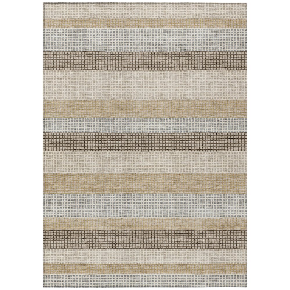 Machine Washable Indoor/Outdoor Chantille Beige 8' x 10' Rug. Picture 1