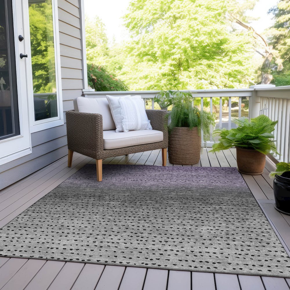 Machine Washable Indoor/Outdoor Chantille Purple 8' x 10' Rug. Picture 8