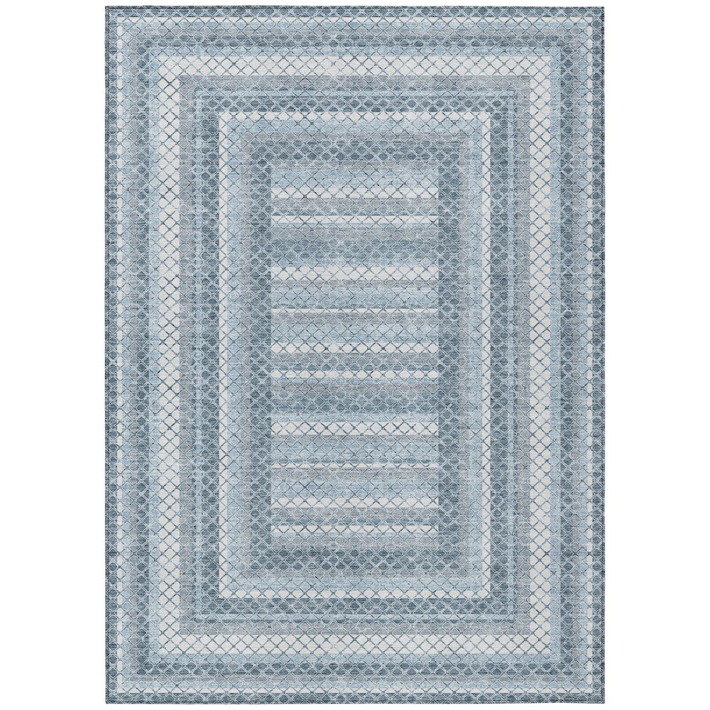 Machine Washable Indoor/Outdoor Chantille Denim 8' x 10' Rug. Picture 1