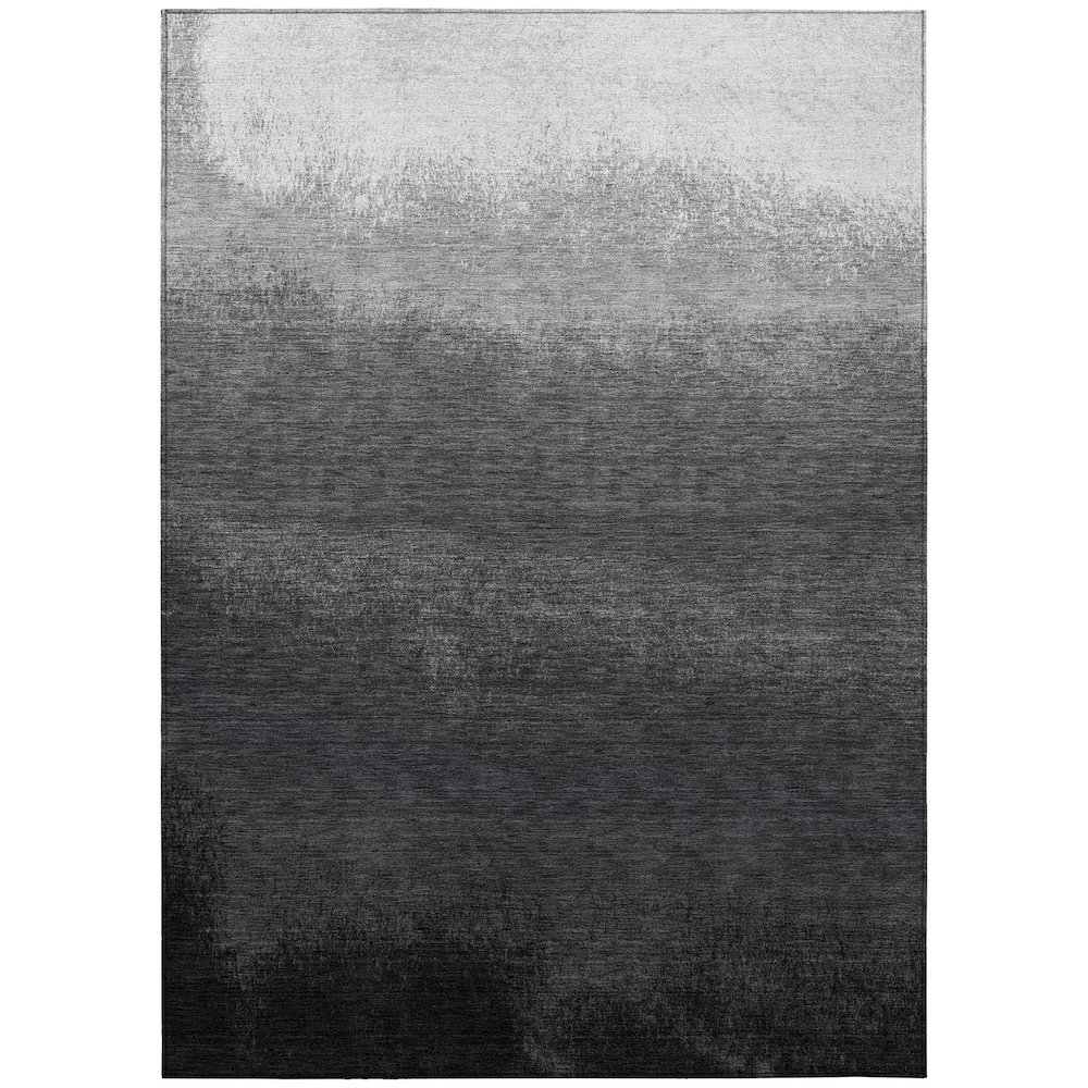 Machine Washable Indoor/Outdoor Chantille Gray 8' x 10' Rug. Picture 1
