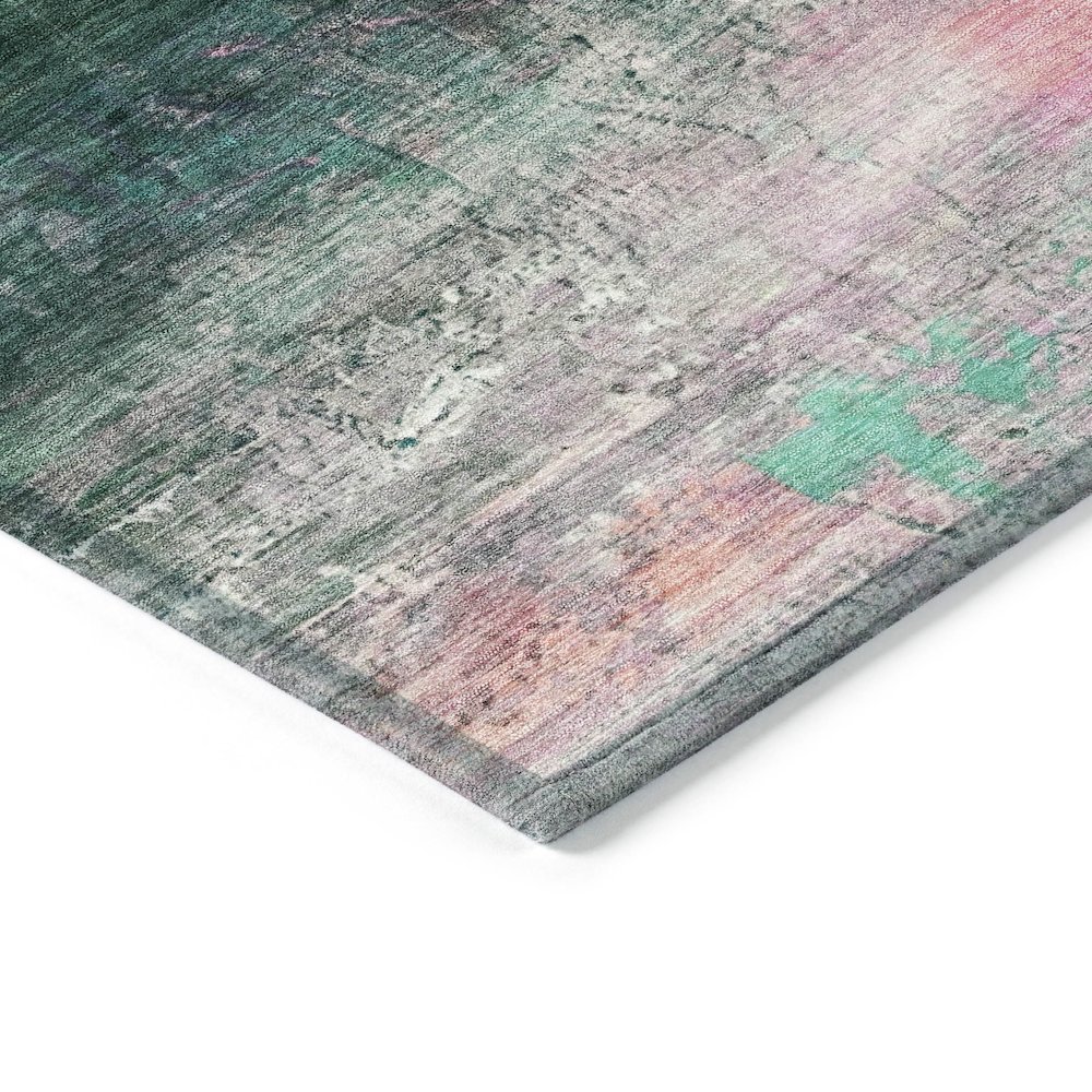 Machine Washable Indoor/Outdoor Chantille ACN2016 Green 3' x 5' Rug. Picture 3