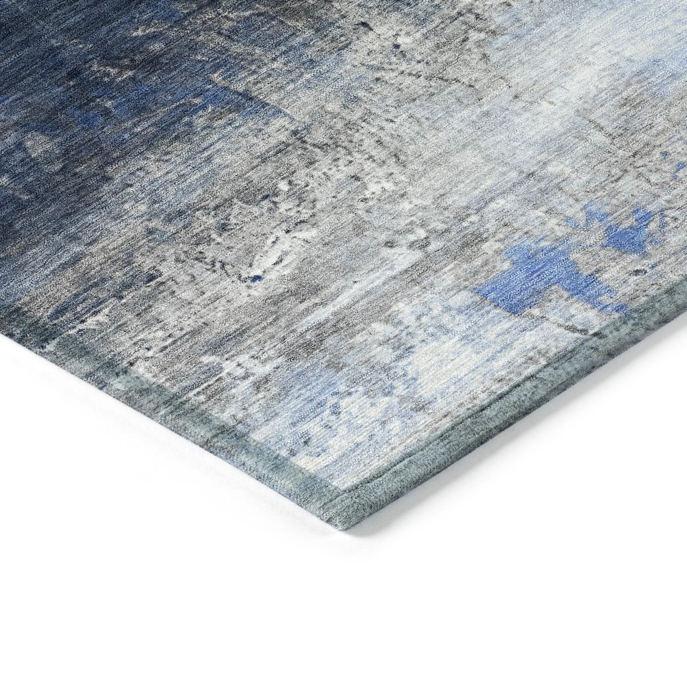 Machine Washable Indoor/Outdoor Chantille ACN2016 Navy 3' x 5' Rug. Picture 3