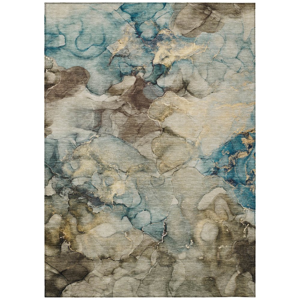 Machine Washable Indoor/Outdoor Chantille ACN2018 Brown 8' x 10' Rug. Picture 1