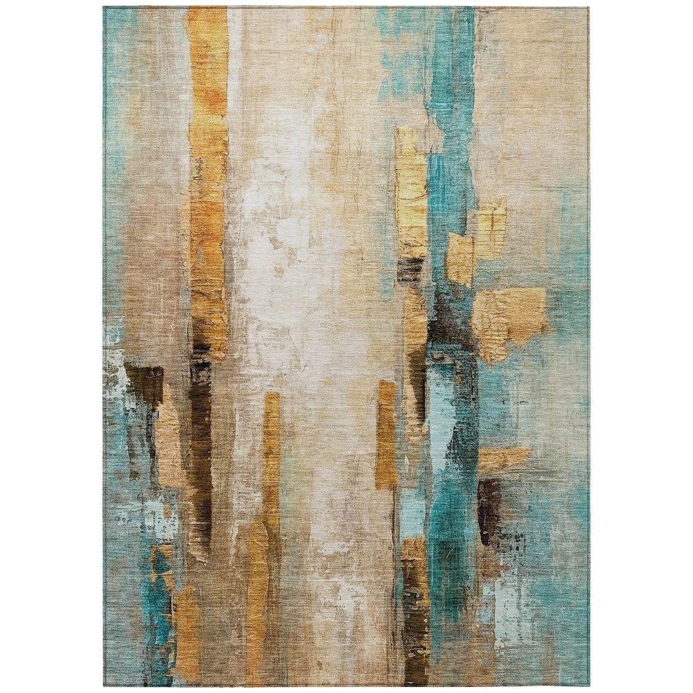 Machine Washable Indoor/Outdoor Chantille ACN2020 Beige 8' x 10' Rug. Picture 1