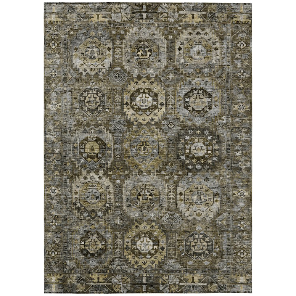 Machine Washable Indoor/Outdoor Chantille ACN2024 Mocha 8' x 10' Rug. Picture 1