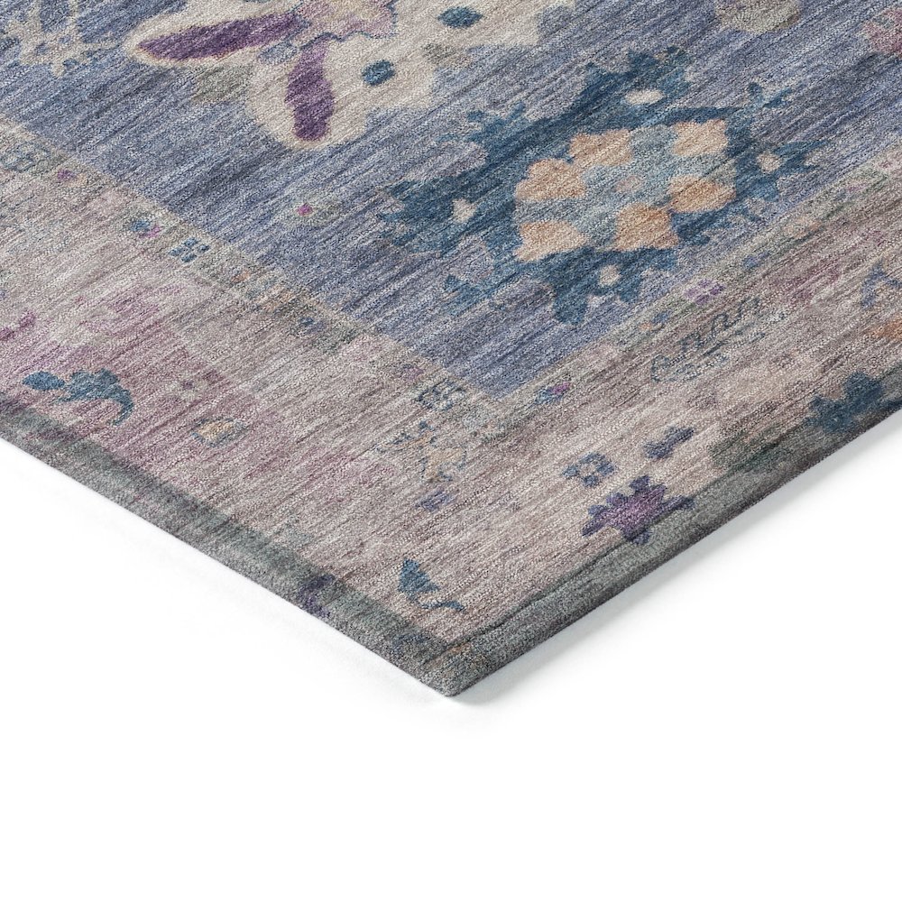 Machine Washable Indoor/Outdoor Chantille ACN2025 Blue 3' x 5' Rug. Picture 3