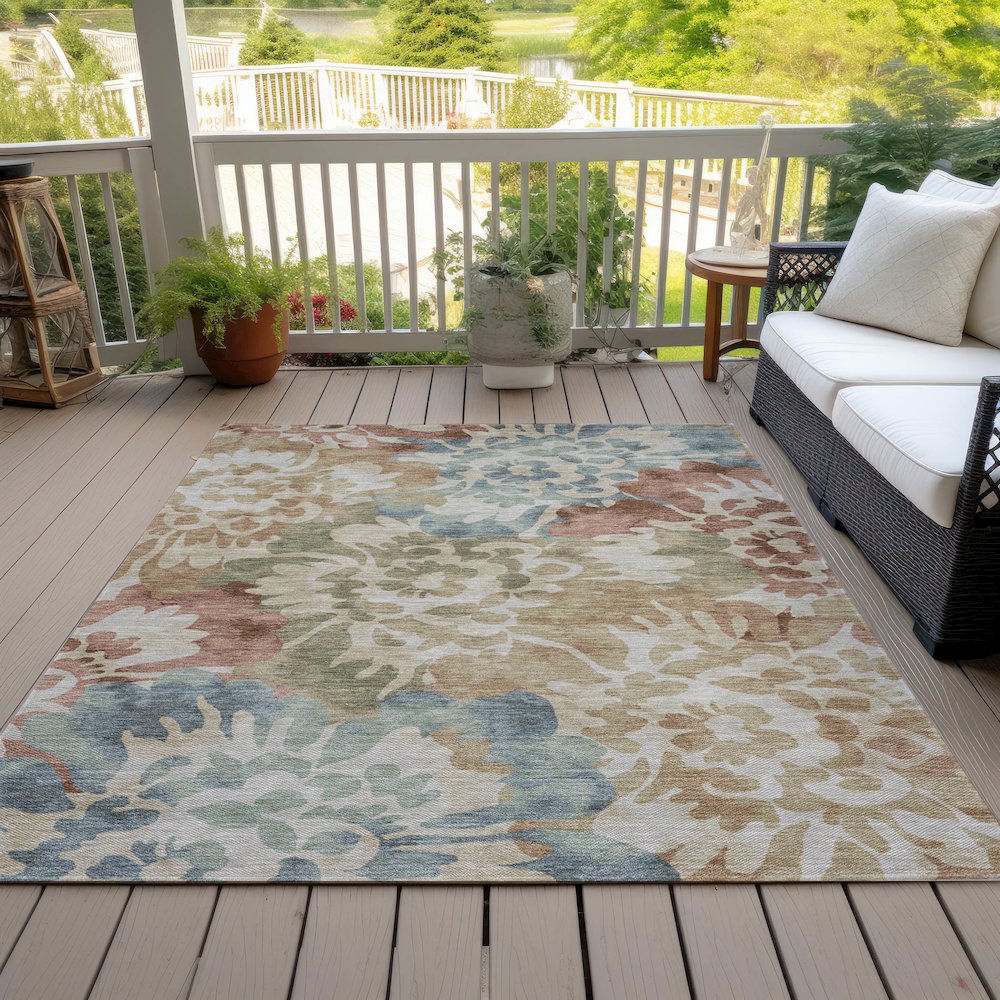 Machine Washable Indoor/Outdoor Chantille ACN2028 Paprika 8' x 10' Rug. Picture 8