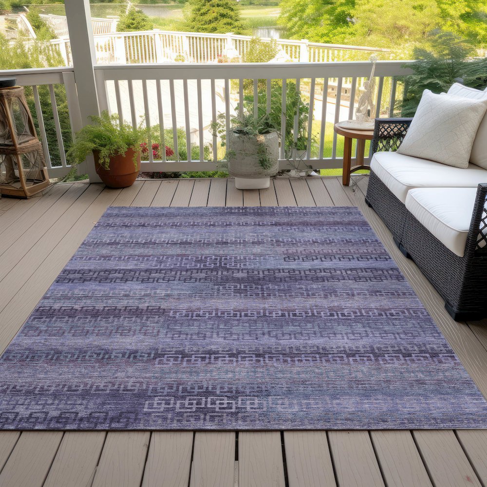 Machine Washable Indoor/Outdoor Chantille ACN2029 Plum 8' x 10' Rug. Picture 8