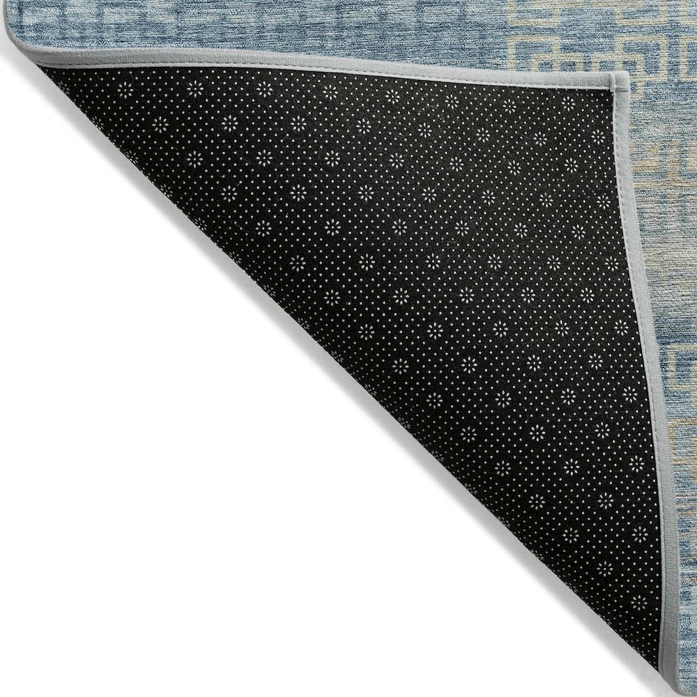 Machine Washable Indoor/Outdoor Chantille ACN2029 Teal 3' x 5' Rug. Picture 2