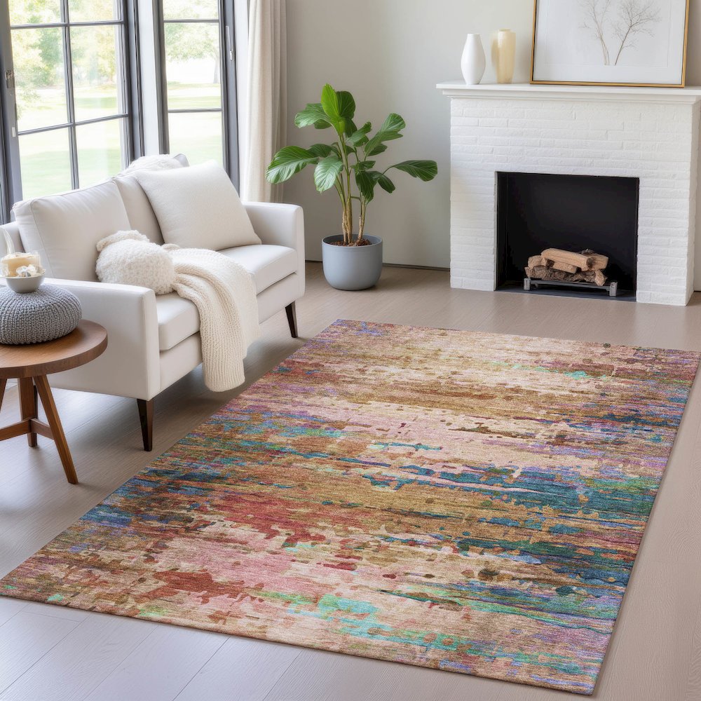 Machine Washable Indoor/Outdoor Chantille ACN2035 Sage 8' x 10' Rug. Picture 5